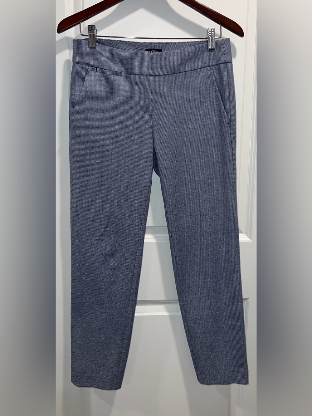 LOFT Women’s Marisa Dress Pants in Blue Micro Dot Size 0